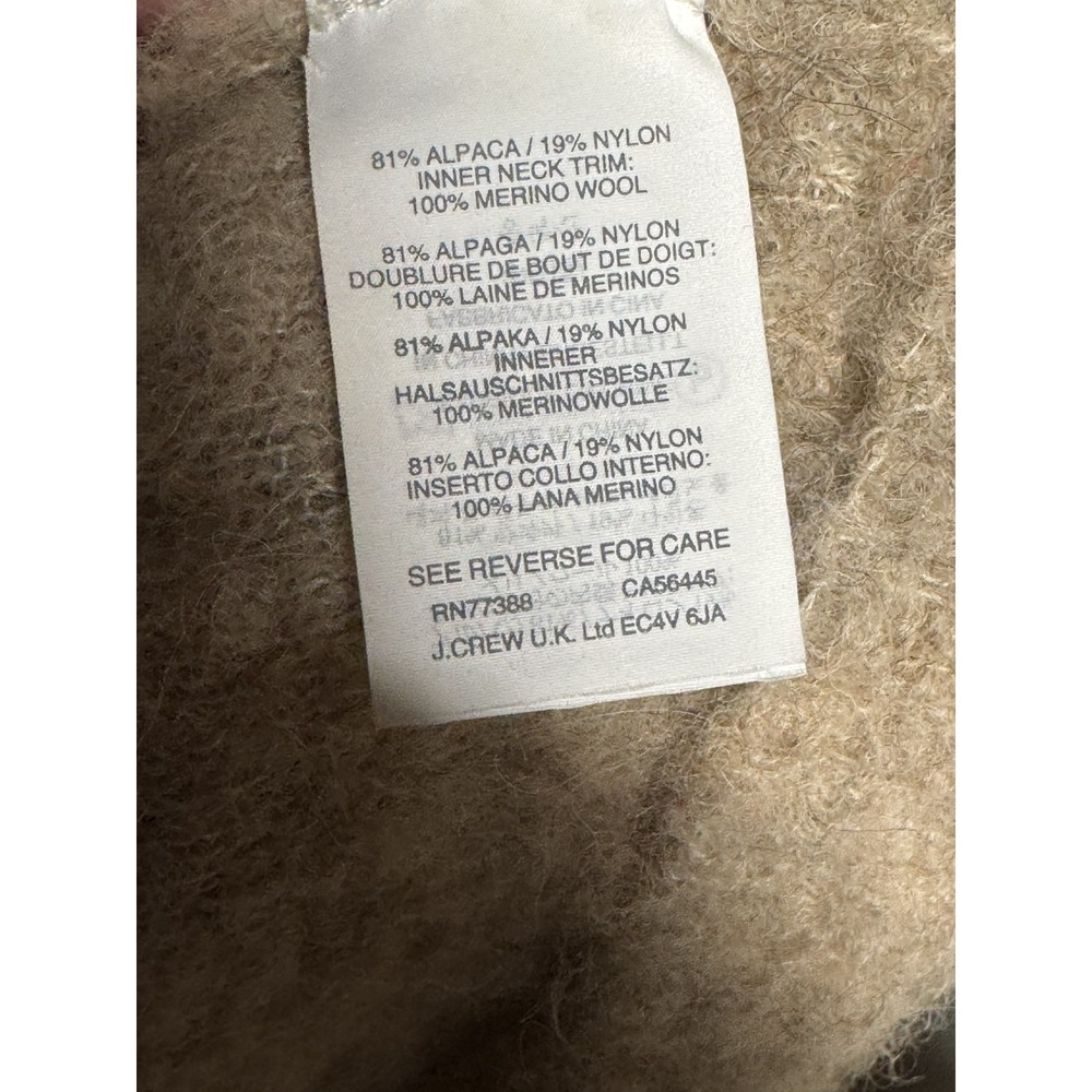 J. Crew Alpaca Merino Wool Crew Neck Sweater 3/4 Sleeve Soft Small - Picture 3 of 7